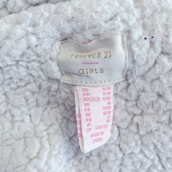 Forever 21 Girls | Medium Crop - Full Zip Fur Hoodie | - Picture 4 of 5